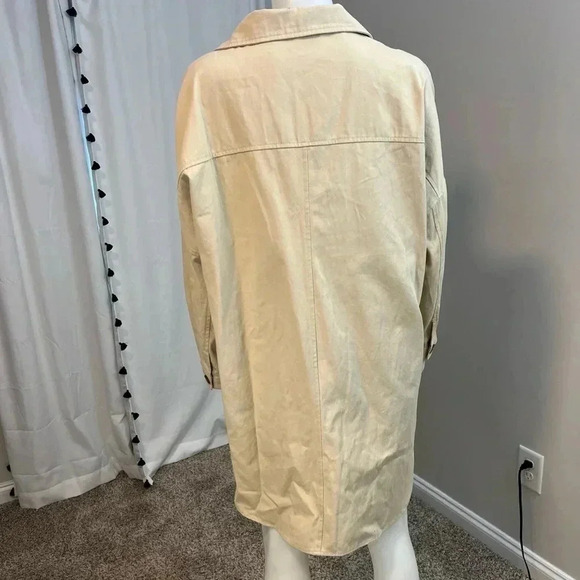 Fashion Nova Daleyza 100% cotton khaki/tan color lightweight shacket size M NWT - Picture 11 of 11